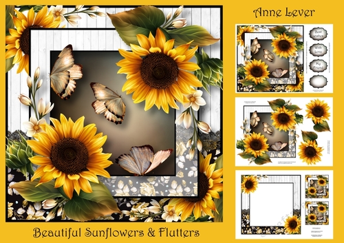 Beautiful Sunflowers & Flutters
