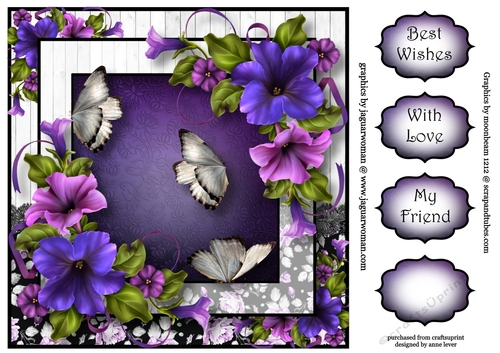 Pretty Petunias & Flutters 8x8