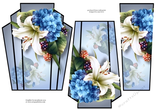 Art Deco Stacker - Lilies & Berries Blue