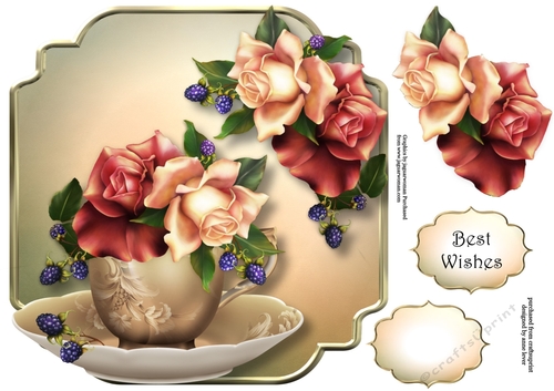 August Mood Roses - Teacup & Saucer