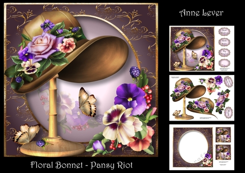 Floral Bonnet - Pansy Riot