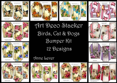 Art Deco Stacker Birds, Cat & Dogs Bumper Kit