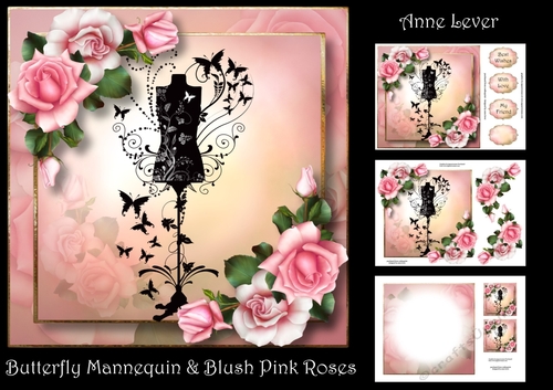 Butterfly Mannequin & Pink Roses