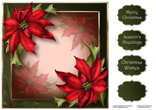 Red Poinsettias For Christmas 8x8