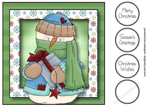 Christmas Gift Snowman 8x8