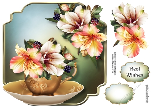 Peruvian Lilies - Teacup & Saucer