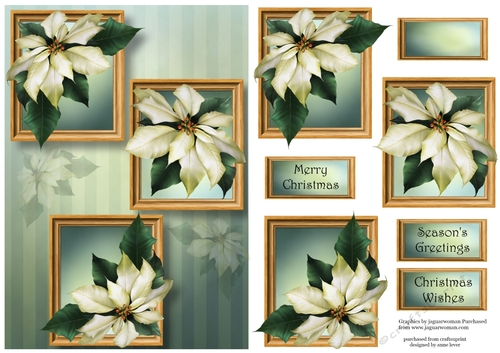 Frame Trio Christmas - White Poinsettias