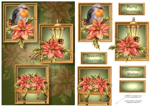 Frame Trio Christmas - Robin & Lantern