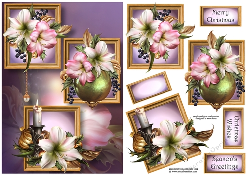 Frame Trio Christmas - Festive Amaryllis