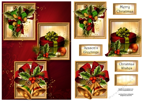 Frame Trio Christmas - Bells & Bows