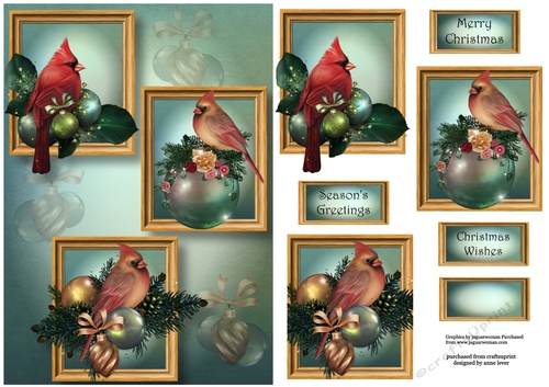 Frame Trio Christmas - The Cardinal Family