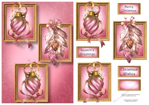 Frame Trio Christmas - Glittering Pink