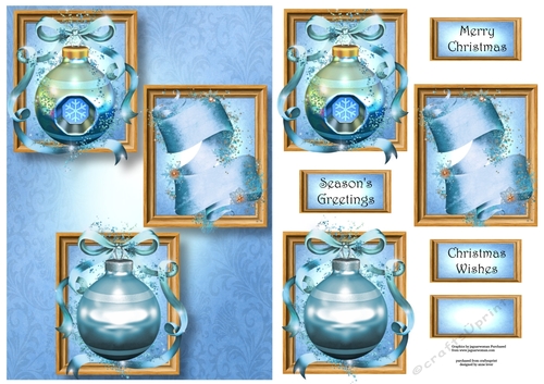 Frame Trio Christmas - Glittering Blue