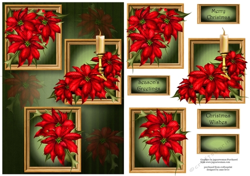 Frame Trio Christmas - Red Poinsettias