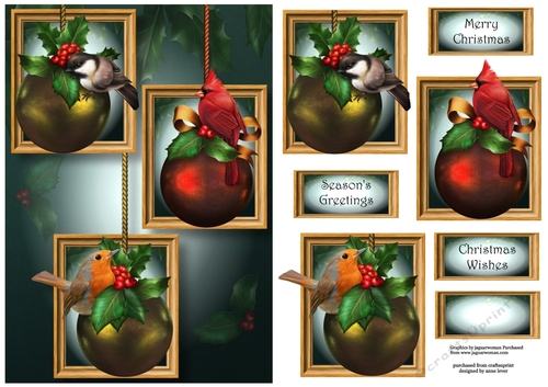 Frame Trio Christmas - Birds & Baubles