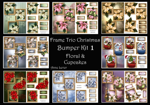 Frame Trio Christmas Bumper Kit 1 (Floral & Cupcakes)
