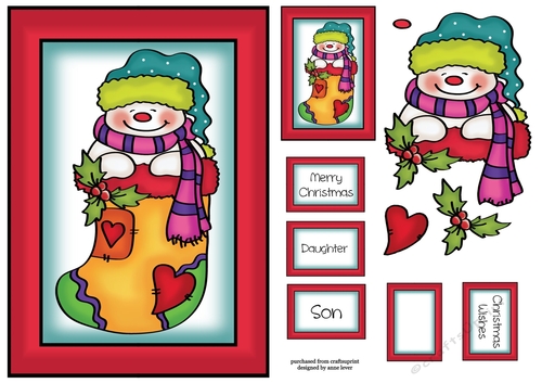 Colourful Christmas - Snowman A5