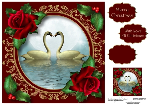 Romantic Rose Christmas Swansong 8x8