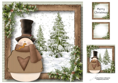The Sepia Snowman 8x8