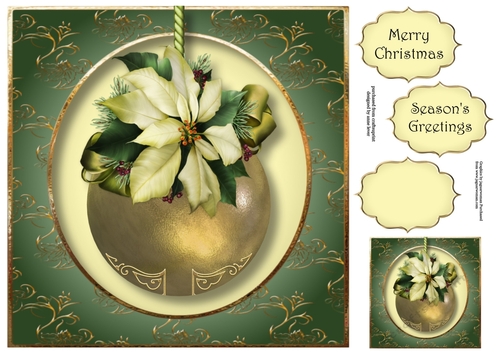 Ivory Poinsettia - Beautiful Bauble 8x8