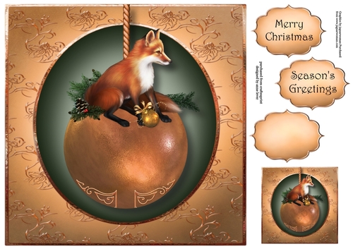 Christmas Fox - Beautiful Bauble 8x8