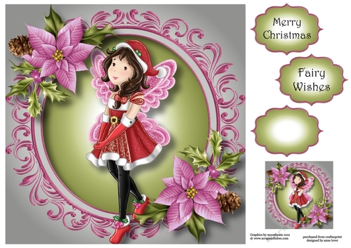 Pretty Christmas Fairy 8x8