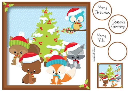 Woodland Animals Christmas 8x8