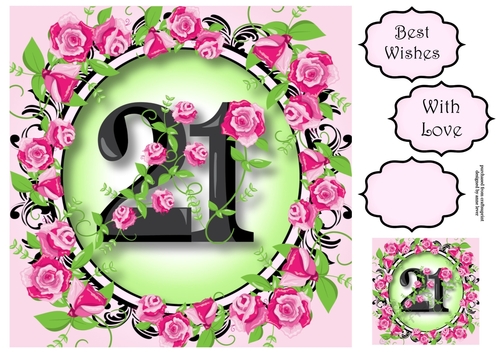 21 With Pretty Pink Roses 8x8