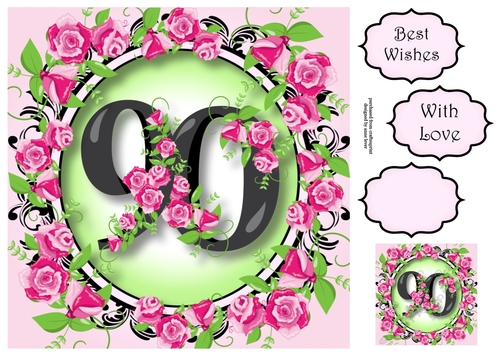 90 With Pretty Pink Roses 8x8