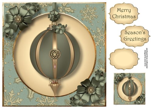 Green & Golden Christmas 8x8