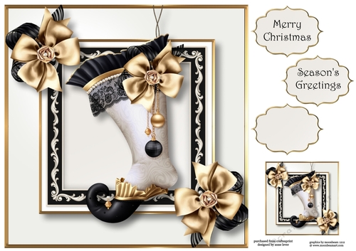 Christmas Glamour - White & Gold 8x8