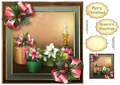 Beautiful Vintage Christmas Presents 8x8