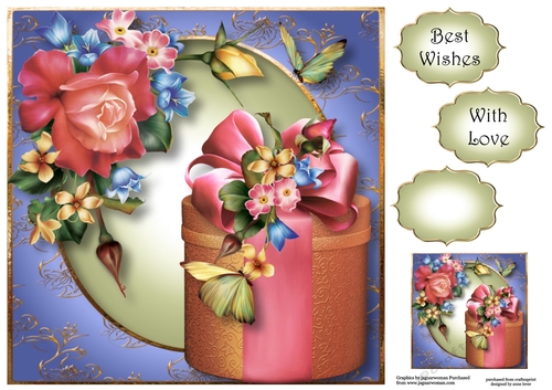 The Birthday Gift - Butterflies & Roses 8x8