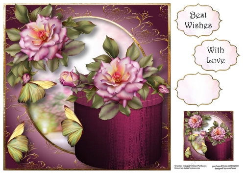 Beautiful Birthday Box With Roses 8x8