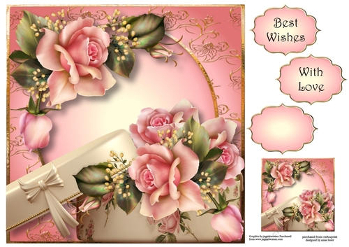 Pink Roses Birthday Gift 8x8