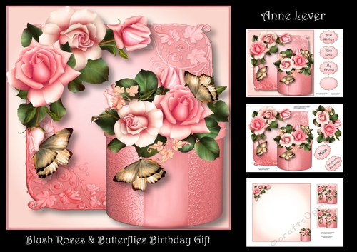 Blush Roses & Butterflies Birthday Gift