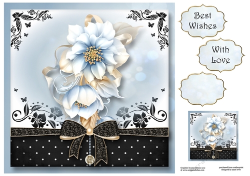 The Gift Of Pale Blue Flowers 8x8
