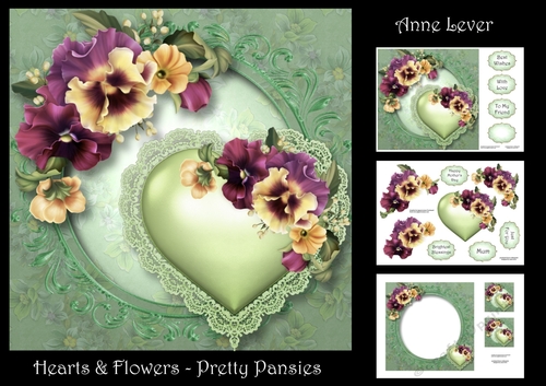 Hearts & Flowers - Pretty Pansies