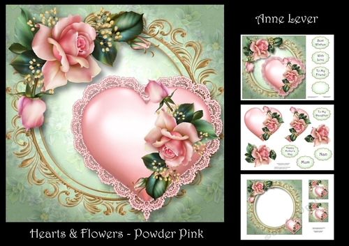 Hearts & Flowers - Powder Pink