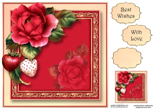 Strawberry Rose 8x8