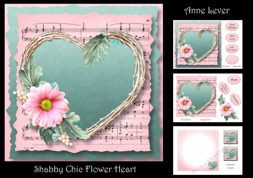 Shabby Chic Flower Heart