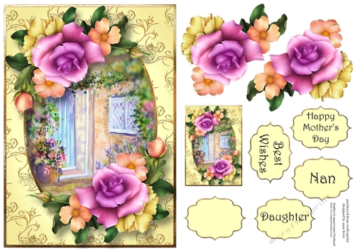 Yellow & Lilac At The Cottage Door A5