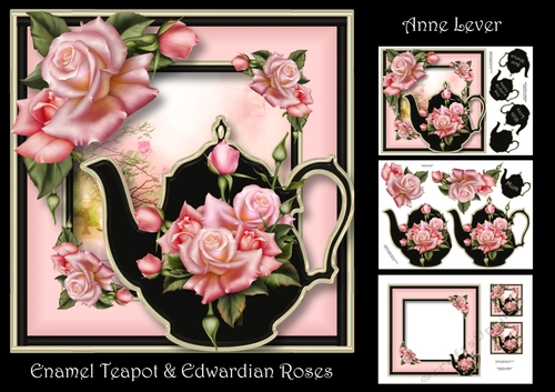 Enamel Teapot & Edwardian Roses