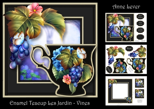 Enamel Teacup Les Jardin - Vines