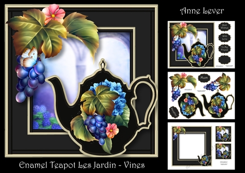 Enamel Teapot Les Jardin - Vines