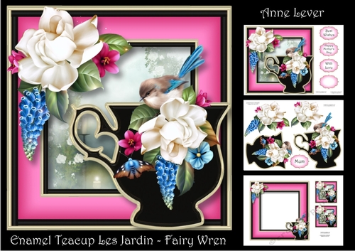 Enamel Teacup Les Jardin - Fairy Wren