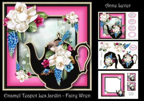 Enamel Teapot Les Jardin - Fairy Wren