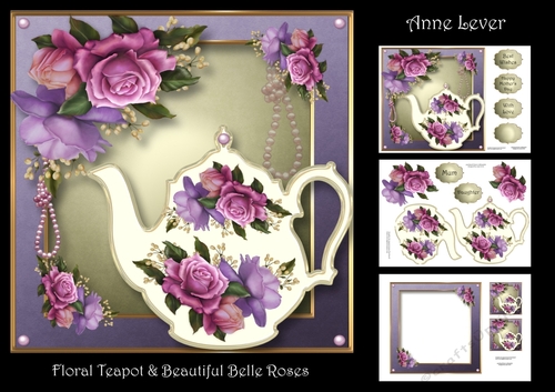 Floral Teapot & Beautiful Belle Roses