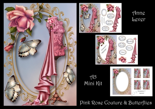 Pink Rose Couture & Butterflies