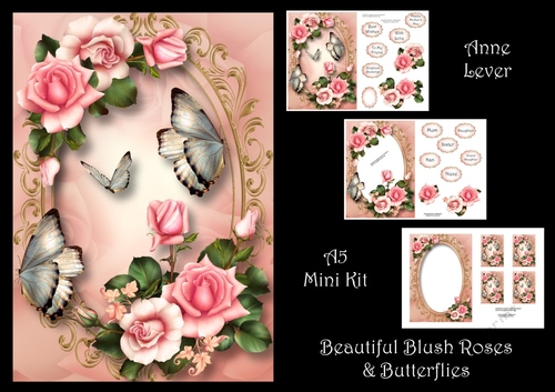 Beautiful Blush Roses & Butterflies